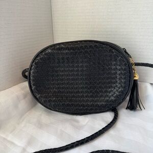 Vinilo Crossbody Purse Black Faux Leather